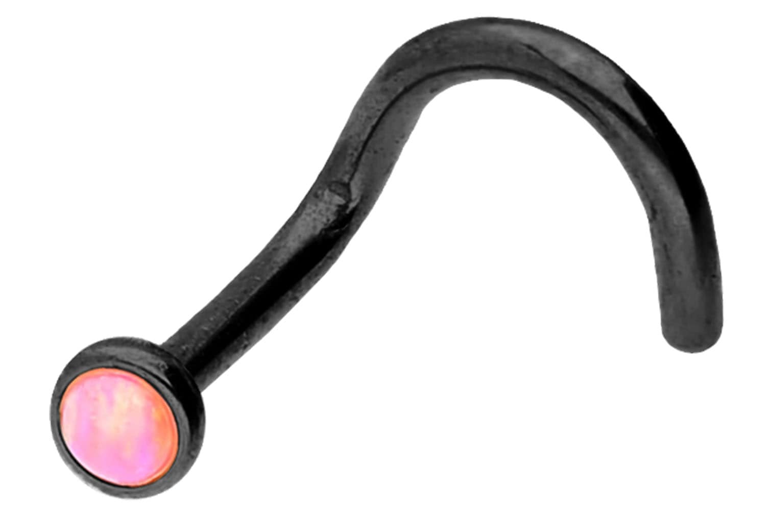Chirurgenstahl Nasenstecker Nasenpiercing Spirale DISC + SYNTHETISCHER OPAL ++SALE++